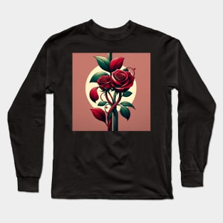 Crimson Bloom: The Dance of Roses Long Sleeve T-Shirt